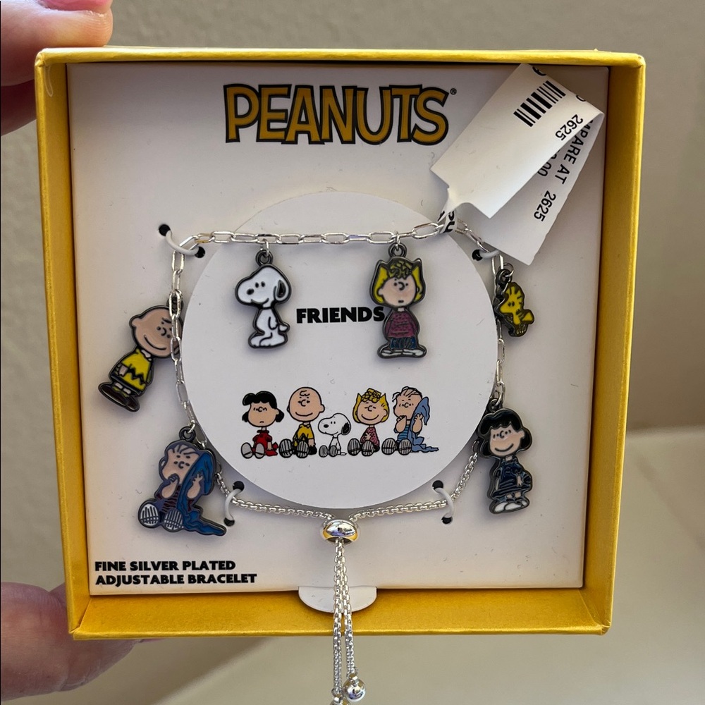 Peanuts Silver Plated Friends Charm Bracelet with Characters
